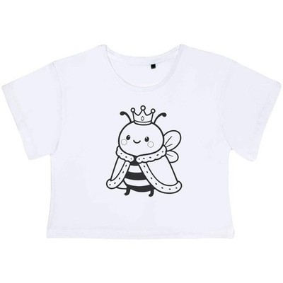 ''Queen Bee'' Damen Baumwolle Crop Tops (CO057037)
