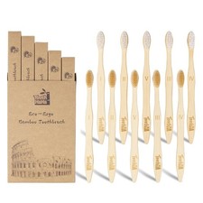 Bamboo Toothbrushes for Adults, BPA-Free Soft Tapered Bristles, Eco-Friendly ...