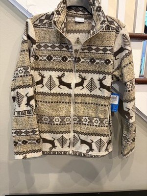 Columbia Drift Plain EXS Full Zip Jacket w/ Pockets Women L Beige Brown