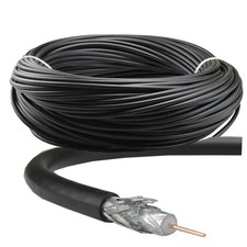 Image of White/Black RG6 Coaxial Cable TV Sky BT Freesat Satellite Antenna HDTV Aerial