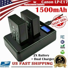 2X Battery LP-E17 LPE17 USB Charger For Canon EOS Rebel T6i T7i 800D M6 M5 US