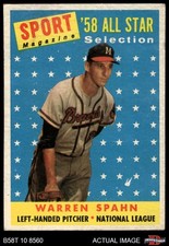 1958 Topps #494 Warren Spahn All-Star Braves HOF 4.5 - VG/EX+