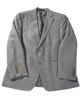 Ralph Lauren Blazer Mens 42R Gray Silk Wool Houndstooth Two Button Sport Coat