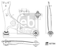 Lenker RadaufhÄNgung Vorne Rechts Febi Bilstein 187784 FÜR Toyota Querlenker