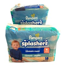 2 Packs Pampers Splashers Swim Diapers Size 4 20-33 lb 36 total diapers