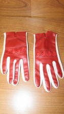 Vintage Van Raalte Kidlyke Womens Small Medium Red  White Driving Gloves