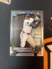 2025 Bowman Chrome #BCP-156 Andrew Salas - 1st Chrome Prospects Marlins