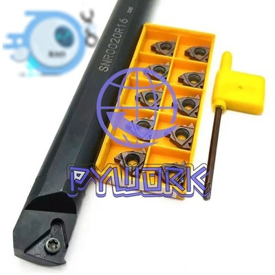 SNR0020R16 CNC Lathe Threaded Tool Holder + 10Pcs 16IR AG60 Carbide Inserts