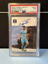 Panini Impeccable EPL Sergio Aguero Immortal Ink Silver /25 On Card PSA 9 MINT