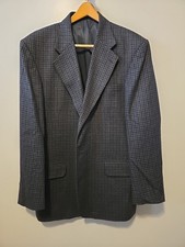 Oscar De La Renta Houndstooth BLAZER Sport Coat 100 Wool 44 LONG