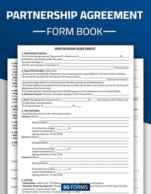 Partnership Agreement Form Book: Business Partnership Contract | 50 Forms
