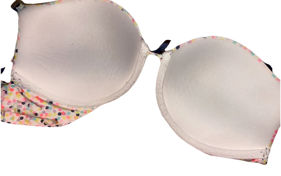 Victoria's Secret Sujetador Push-up en Blanco con Lunares Multicolores 34D Foto 3 de 4