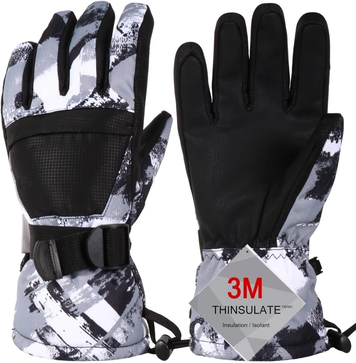 Ski Gloves, Warmest Waterproof and Breathable Snow Gloves for Cold Weather, Fits
