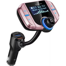 Upgraded Bluetooth FM Transmitter Wireless Radio Adapter Hands Free Car Kit 1.7