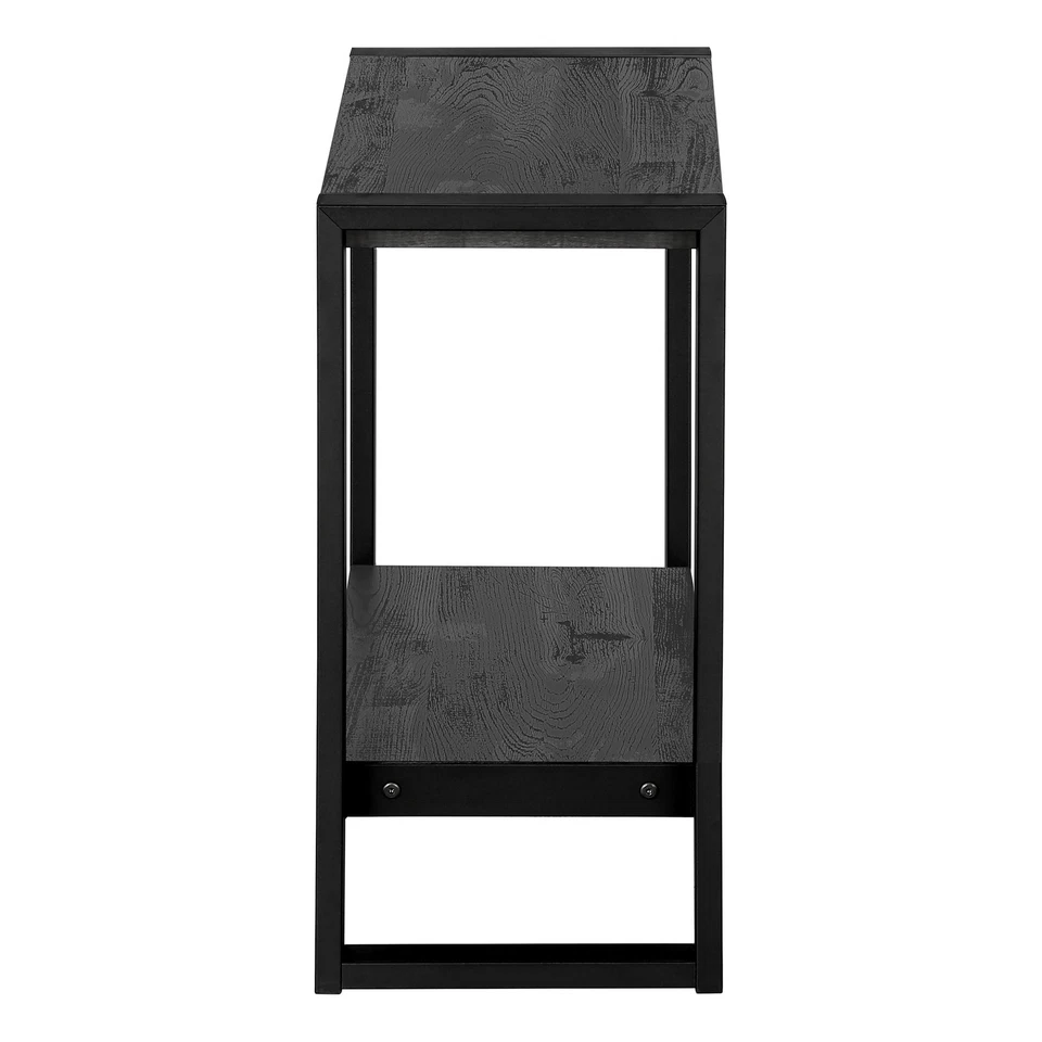 24" Black End Table With Shelf - Image 4 of 4