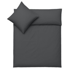 2x Julido Bettwäsche Set Microfaser 135x200 + 80x80cm Reißverschluss Anthrazit