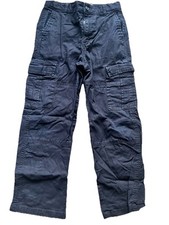 Old Navy Boys 10 Baggy Cargo Black 26x 23 Button Zip Adjustable Waist