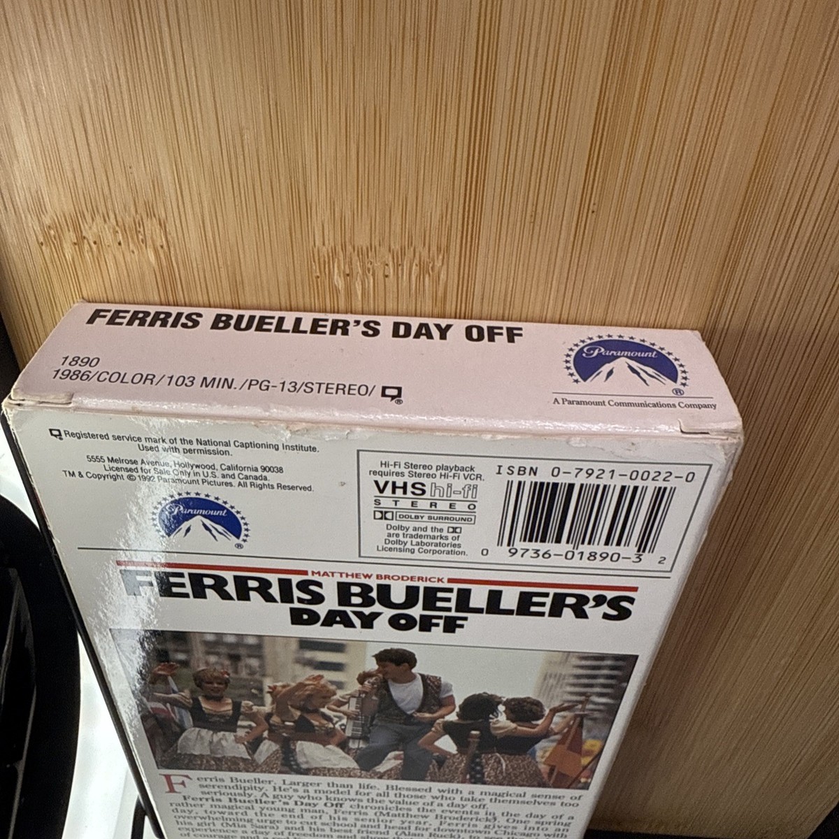 Ferris Bueller's Day Off VHS 1986 Rare 1992 Paramount Release Hifi