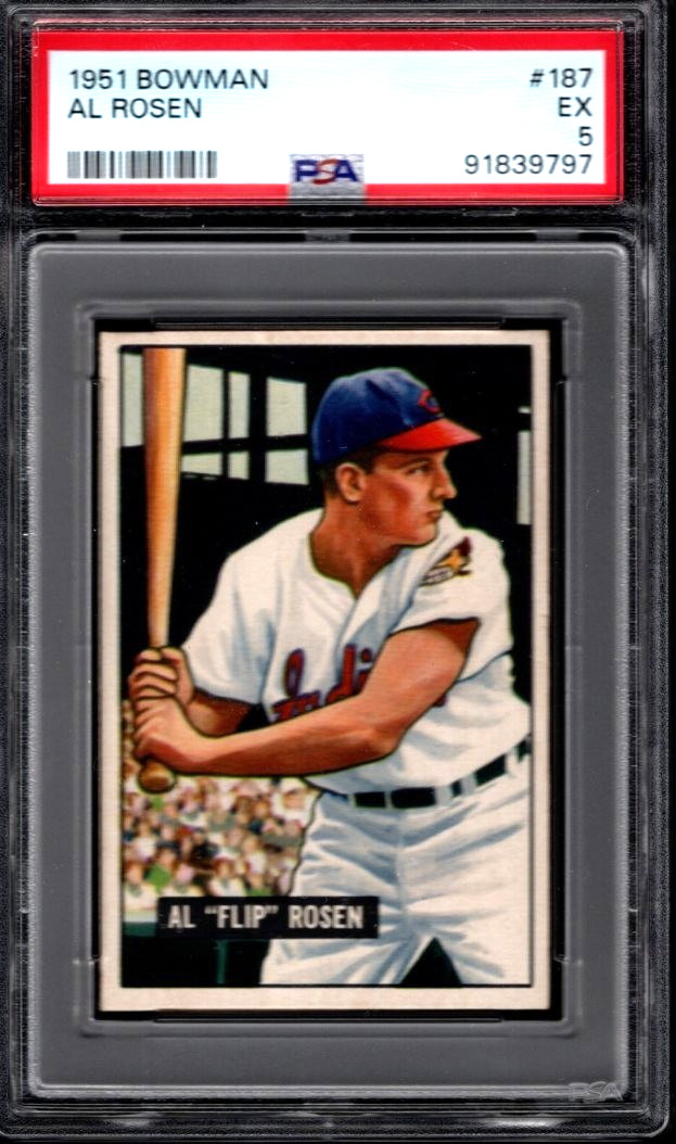 PSA 5 - 1951 Bowman #187 Al Rosen Cleveland Indians