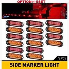 Red Amber Led Truck Trailer Clearance And Side Marker Lights Waterproof 1-5set Red Amber Led Truck Trailer Clearance And Side Marker Lights Waterproof 1-5set