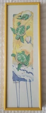 Paul Brent framed print of watercolor sea turtles 1991