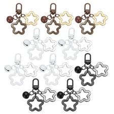 10Pcs Star Keychain, Keychain Charms, White/Black/Brown
