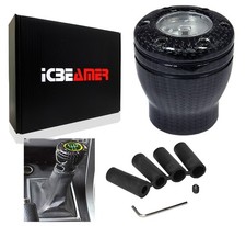 Jdm Black Real Carbon Fiber W Yellow Led Manual Stick Shift Knob 5 6 Speed Y165