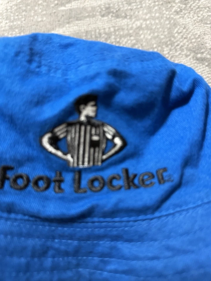 Винтажная двусторонняя шапка-ведро NY Knicks x Foot Locker синяя желтовато-коричневая промо редкая - Изображение 4 из 4