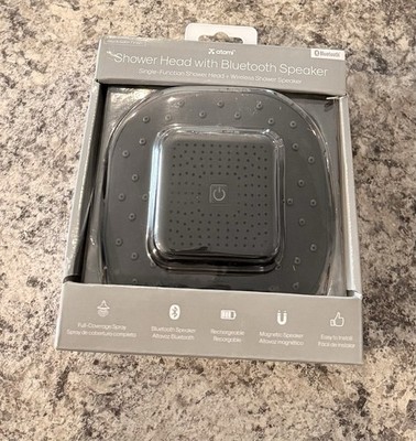  NEW   Atomi Bluetooth Speaker Showerhead Matte Black 3Watts 1.8 GPM Wireless