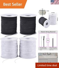 Stretchy String for Bracelets, 4 Rolls 1 mm Sturdy Elastic String Elastic Cor...