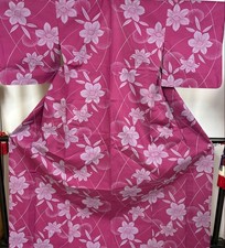 Japanese Kimono Yukata Lily Flower Length 164cm