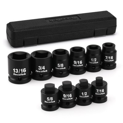 TecoTek 1/2'' Drive Pipe Plug Socket Set, Square Drive Socket, 10-Piece, SAE, 4