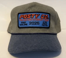 Post Malone 2025 Big Ass Stadium Tour Blue Denim Posty Co. Official Hat In Hand