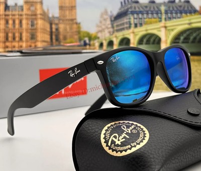 Ray-Ban RB2132 New Wayfarer 622/17 Blue Flash Mirror Sunglasses 55