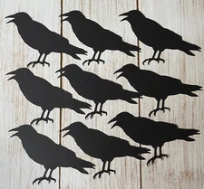 30 Black Raven Crow Cutouts Halloween Scary Fall decorations Table scatter