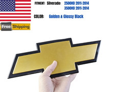 Fit For 2011-14 Chevrolet Silverado 2500hd 3500hd Front Grille Gold Emblem Badge