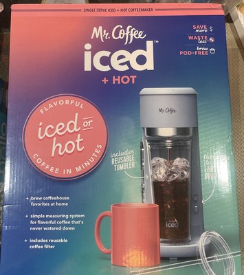 Mr. Coffee Single-Serve Iced and Hot Coffee Maker with Reusable Tumbler Open Box
