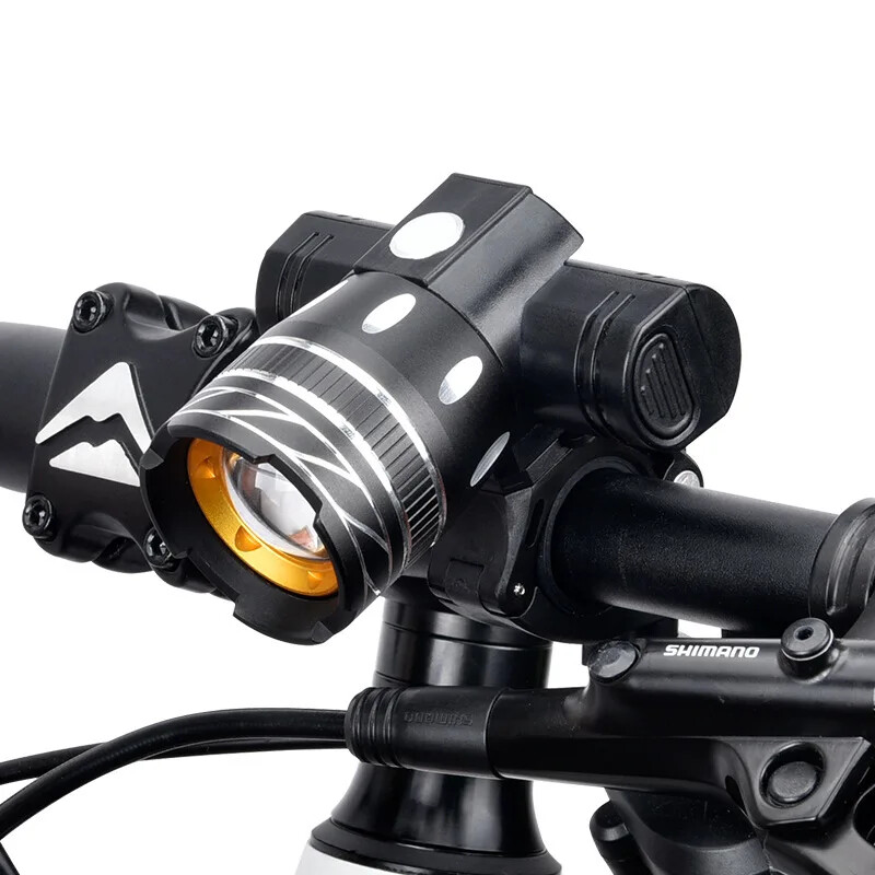 Faro Bici LED T6 15000 Lumen – Set Luce Anteriore USB Ricaricabile, Torcia Potente