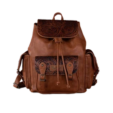 Wrangler Ladies Vintage Floral Tooled Brown Backpack WG12-9110BBR