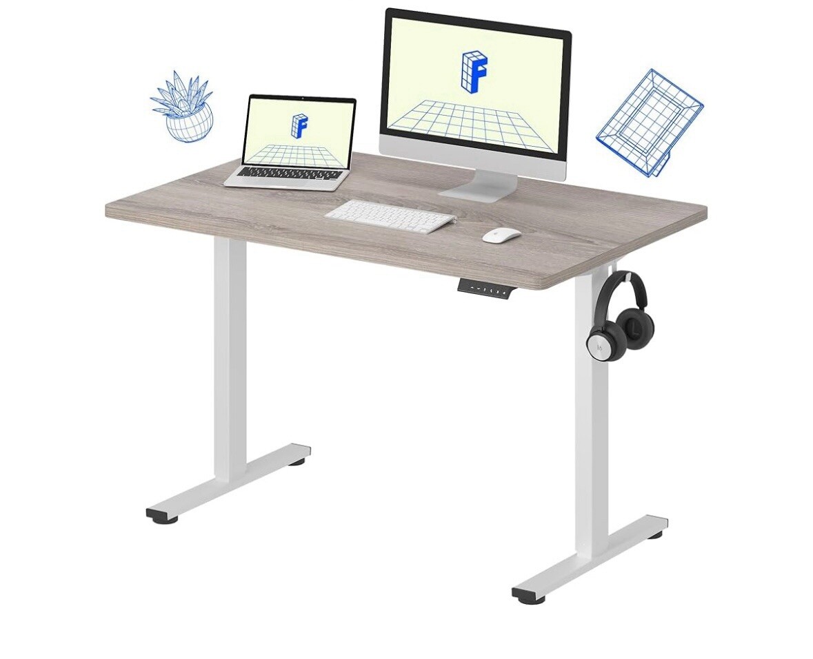 Flexispot Standing Desk DESKTOP ONLY. 48 x 30 Inches. Gray Wood Color.-image