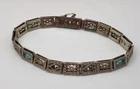 VINTAGE SIMMONS STERLING SILVER AND RHINESTONES FILIGREE ART DECO BRACELET