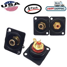 4pcs Black Female RCA Panel Mount Socket Connector Base Plate Welding Base NEW