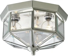 P5788-09 3-25W CAND CLSE to CLG, 9-3/4" Diameter X 5-7/8" Height, Brushed Nickel