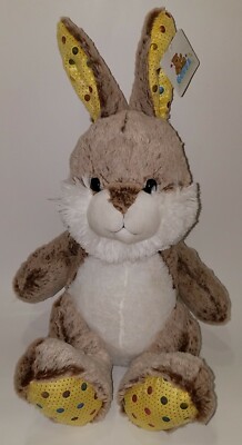 NWT Goffa Brown Bunny Rabbit Plush Stuffed Animal Toy Easter Basket White Yellow