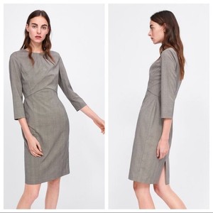 zara checked shift dress