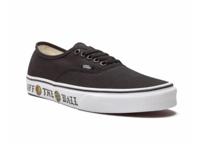 Vans Skate Authentic Sidewall Off The Wall Black Shoes Size 10.5 Men/12 Women