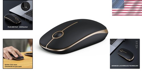 Ergonomic Wireless Computer Mouse with Intelligent Sleep Mode - Quiet & Portable - Afbeelding 2 van 11