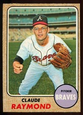 1968 TOPPS OPC O PEE CHEE BASEBALL #166 CLAUDE RAYMOND NM ATLANTA BRAVES EXPOS