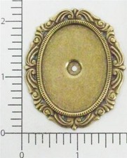 21663 Brass Oxidized Victorian 30x40mm Setting Jewelry Finding
