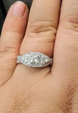 1/2 CT. T.W. Princess-Cut Diamond Twist Bridal Set in 14K White Gold